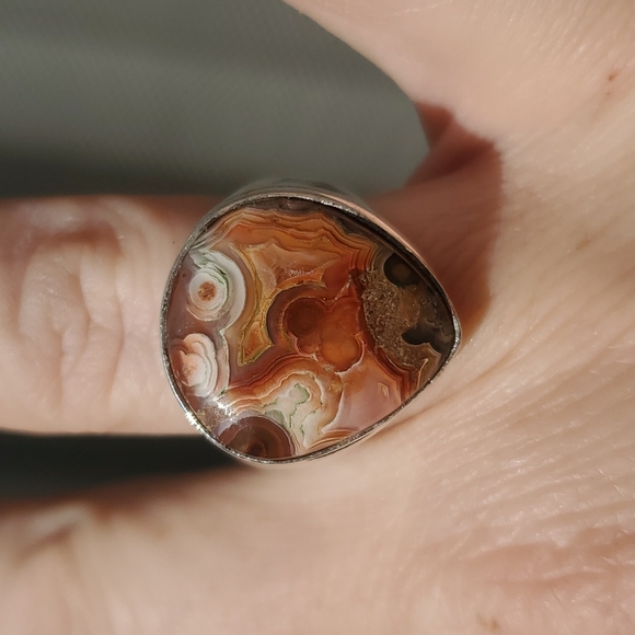 New Men's Crazy Lace Agate 925 Silver Ring. - Picture 15 of 15